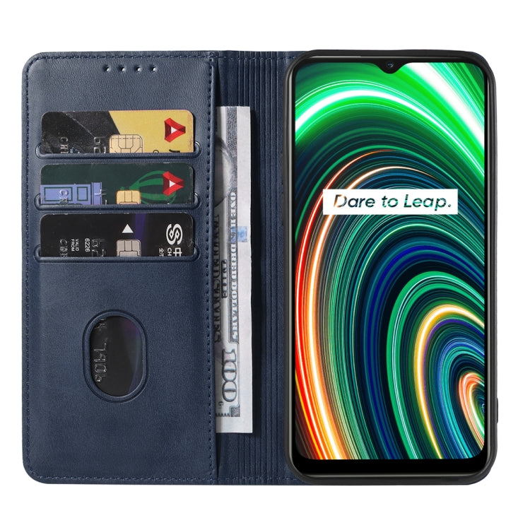 For Realme C25Y Magnetic Closure Leather Phone Case