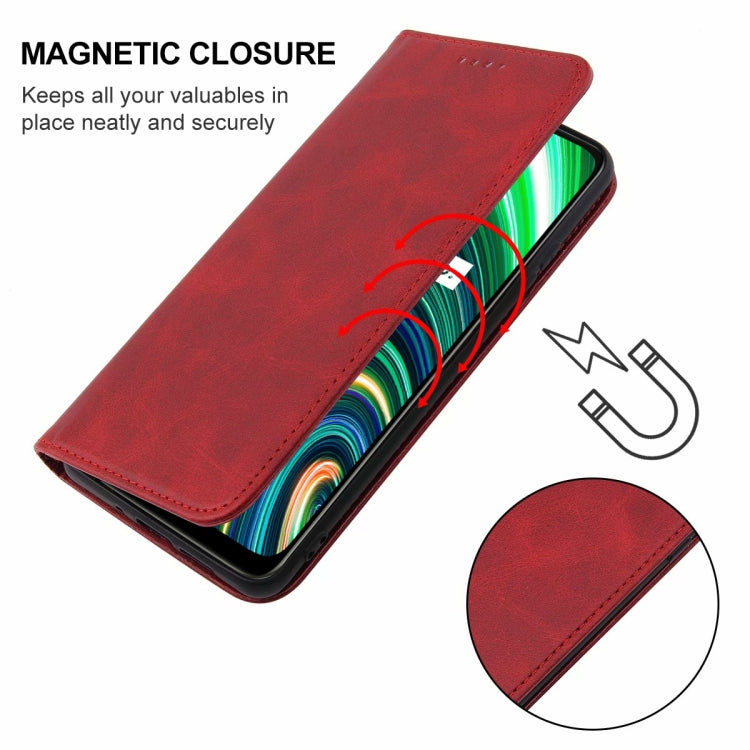 For Realme C25Y Magnetic Closure Leather Phone Case