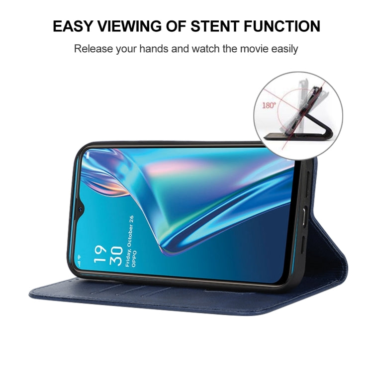 For OPPO A12 Magnetic Closure Leather Phone Case