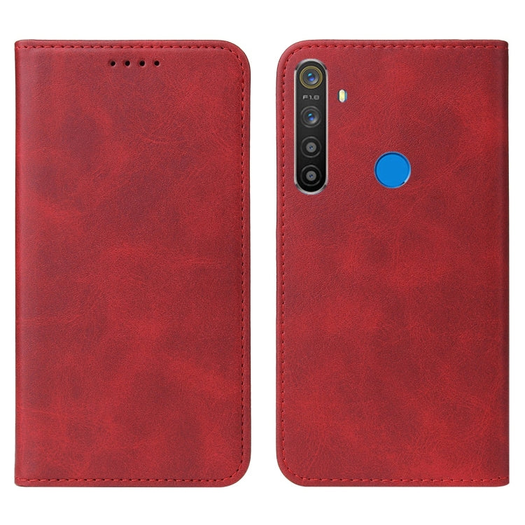 For Realme 5 / 5i / 5s / 6i / Narzo 20A Magnetic Closure Leather Phone Case