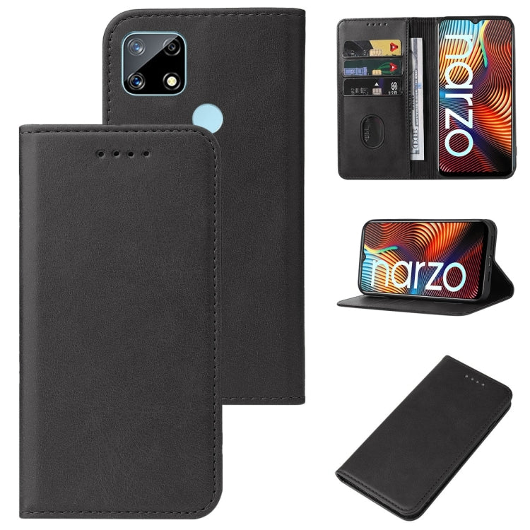 For Realme Narzo 20 Magnetic Closure Leather Phone Case