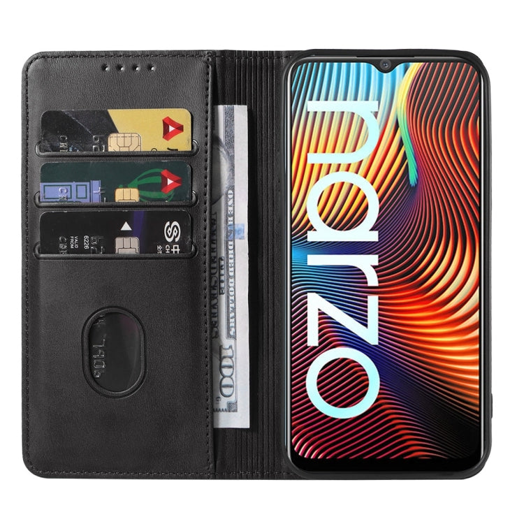 For Realme Narzo 20 Magnetic Closure Leather Phone Case