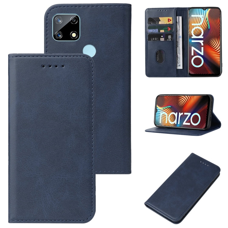 For Realme Narzo 20 Magnetic Closure Leather Phone Case