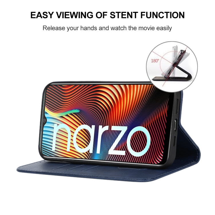 For Realme Narzo 20 Magnetic Closure Leather Phone Case