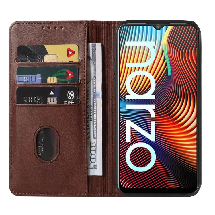 For Realme Narzo 20 Magnetic Closure Leather Phone Case