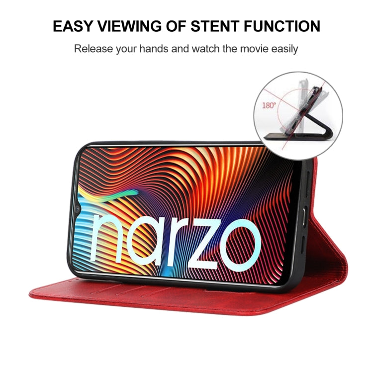 For Realme Narzo 20 Magnetic Closure Leather Phone Case