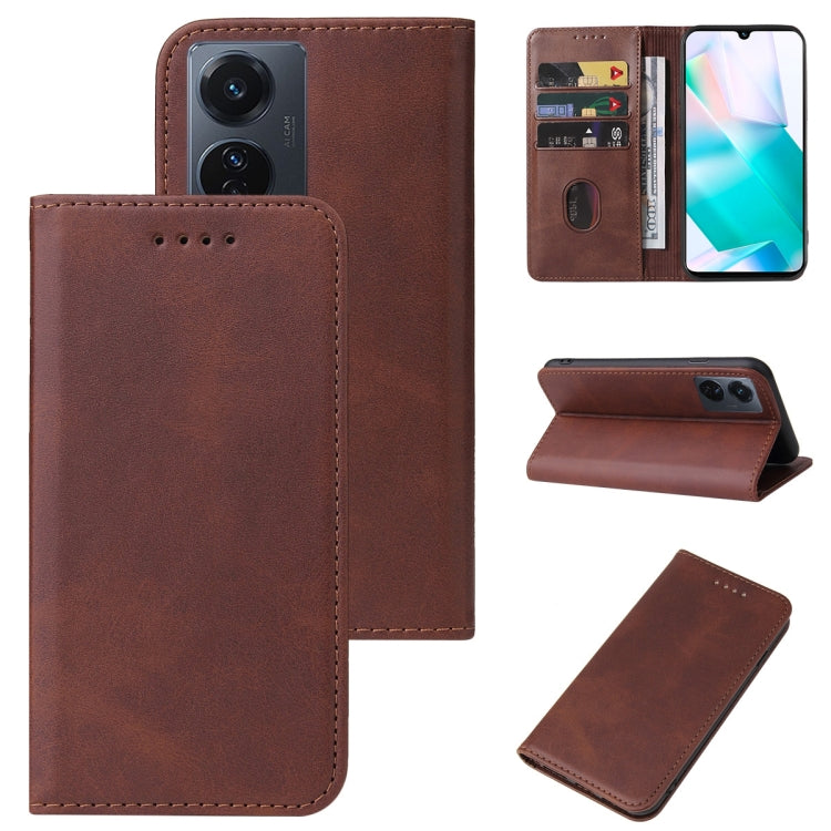 For vivo T1 Snapdragon 778G Magnetic Closure Leather Phone Case