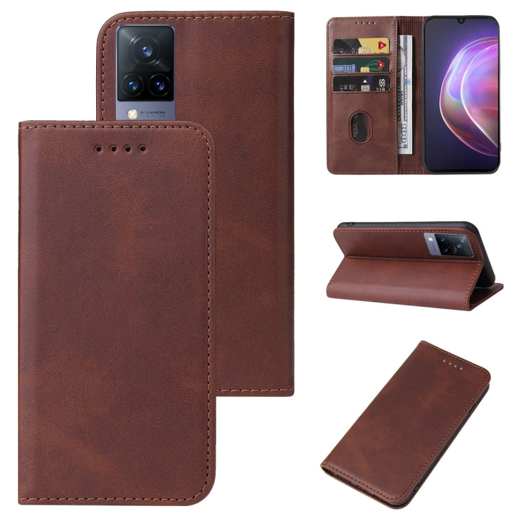 For vivo V21 5G Magnetic Closure Leather Phone Case