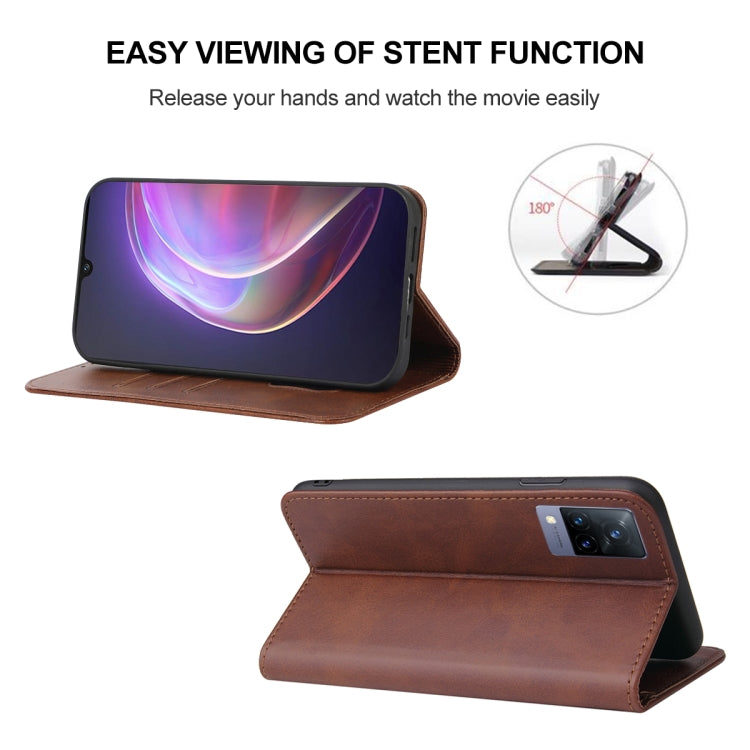 For vivo V21 5G Magnetic Closure Leather Phone Case