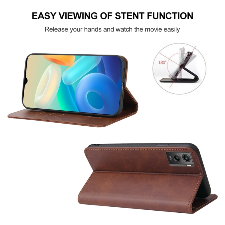 For vivo Y55s 5G Magnetic Closure Leather Phone Case