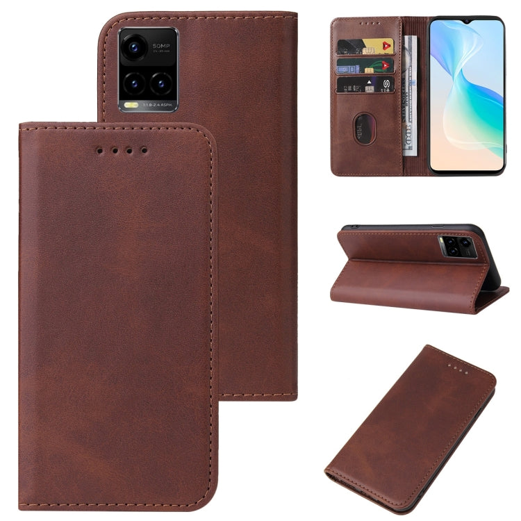 For vivo Y33t Magnetic Closure Leather Phone Case