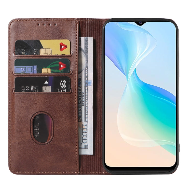 For vivo Y33t Magnetic Closure Leather Phone Case