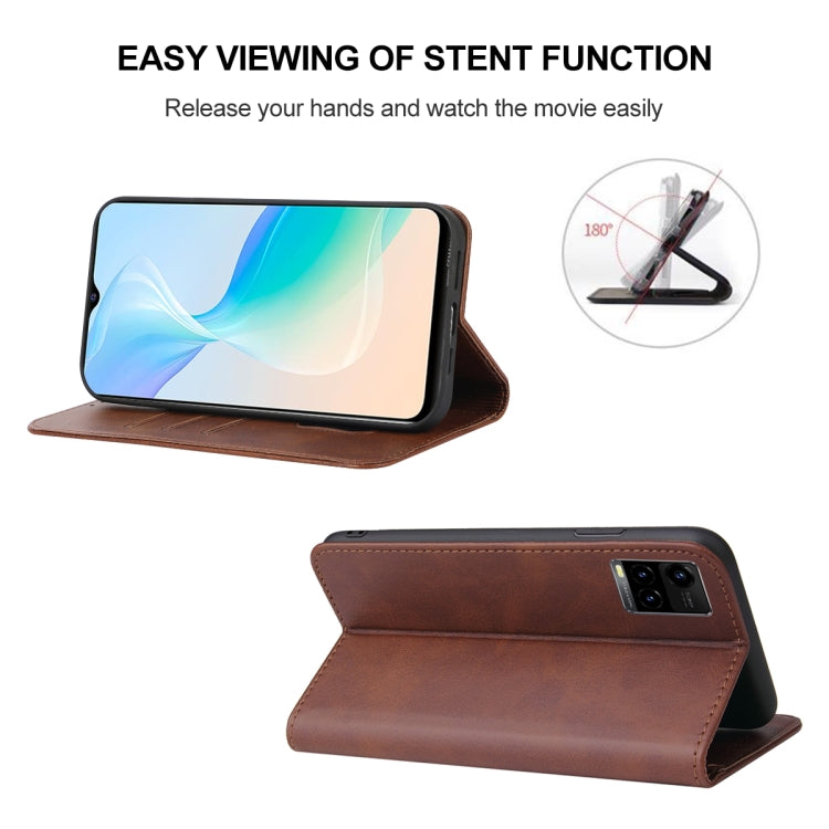 For vivo Y33t Magnetic Closure Leather Phone Case