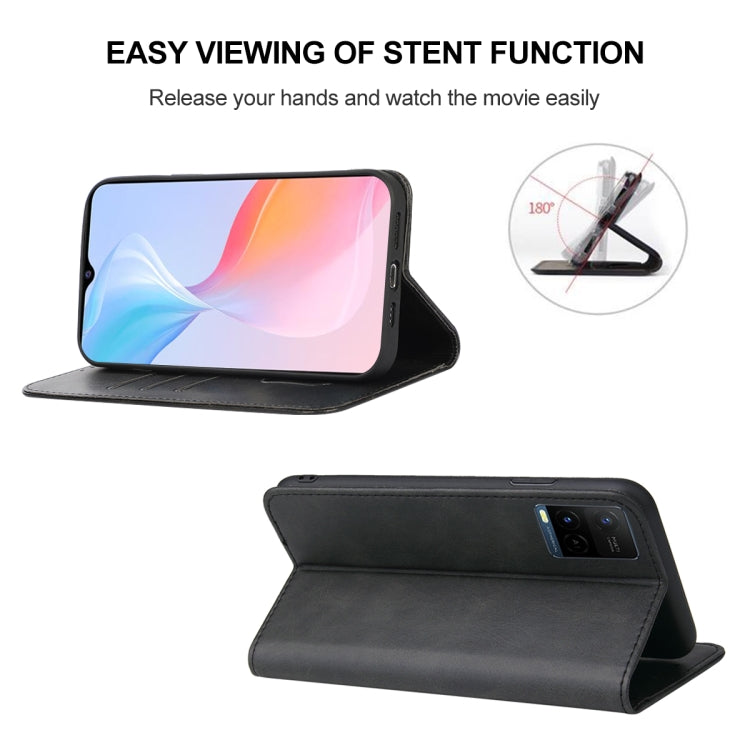 For vivo Y21e Magnetic Closure Leather Phone Case