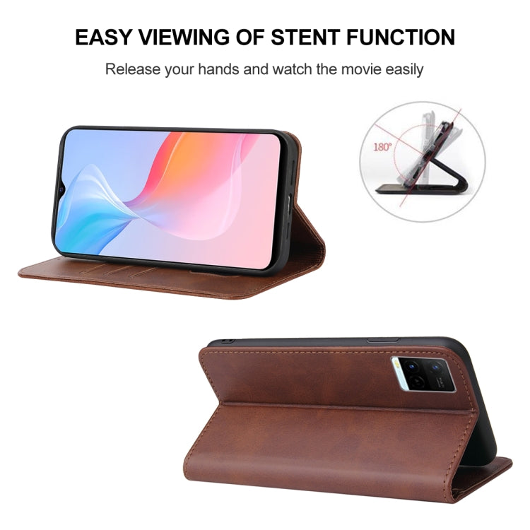 For vivo Y21G Magnetic Closure Leather Phone Case