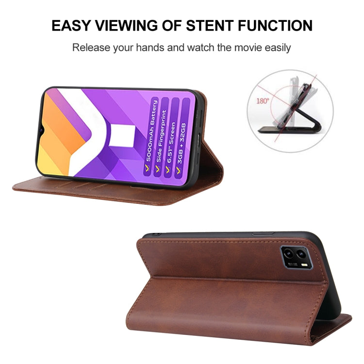 For vivo Y15s Magnetic Closure Leather Phone Case