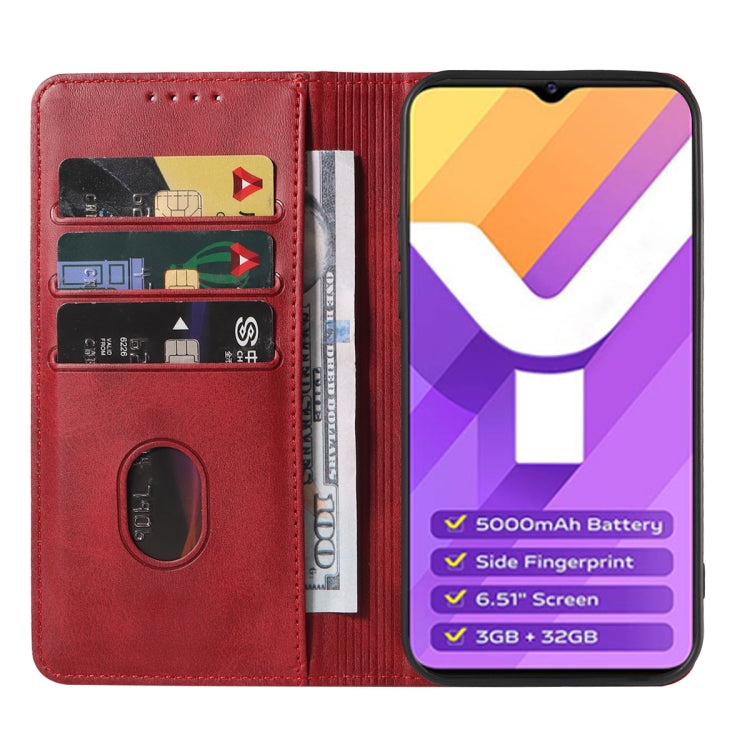 For vivo Y15s Magnetic Closure Leather Phone Case