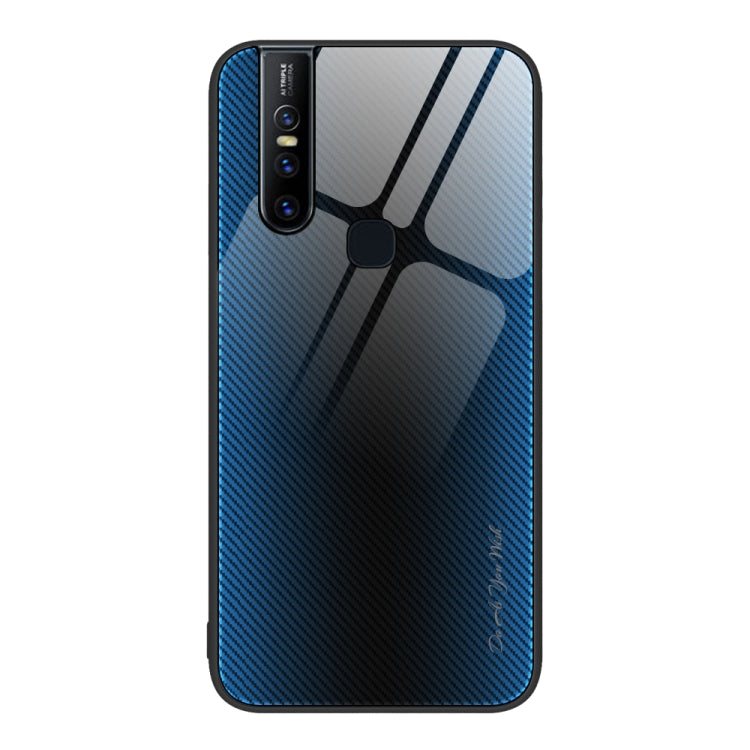For vivo V15 Texture Gradient Glass TPU Phone Case