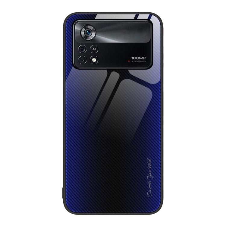 For Xiaomi Poco X4 Pro 5G Texture Gradient Glass TPU Phone Case