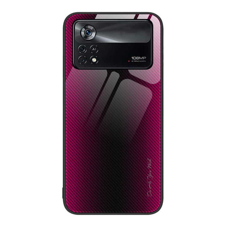 For Xiaomi Poco X4 Pro 5G Texture Gradient Glass TPU Phone Case