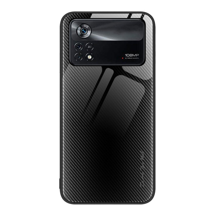 For Xiaomi Poco X4 Pro 5G Texture Gradient Glass TPU Phone Case