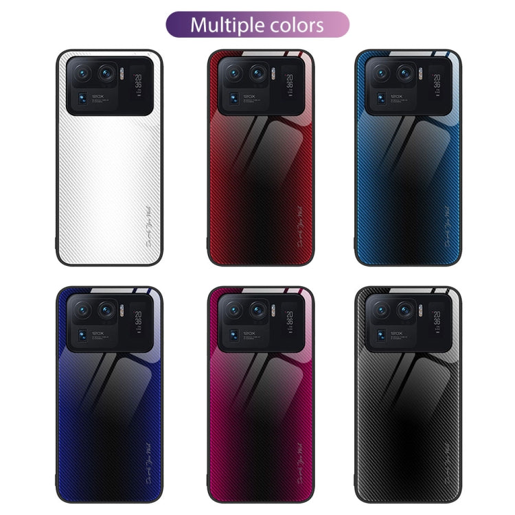 For Xiaomi Mi 11 Ultra Texture Gradient Glass TPU Phone Case