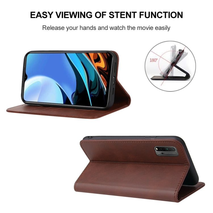 For Xiaomi Redmi 9T Magnetic Closure Leather Phone Case