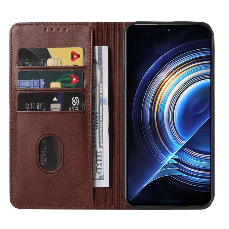 For Xiaomi Redmi K50 Magnetic Closure Leather Phone Case