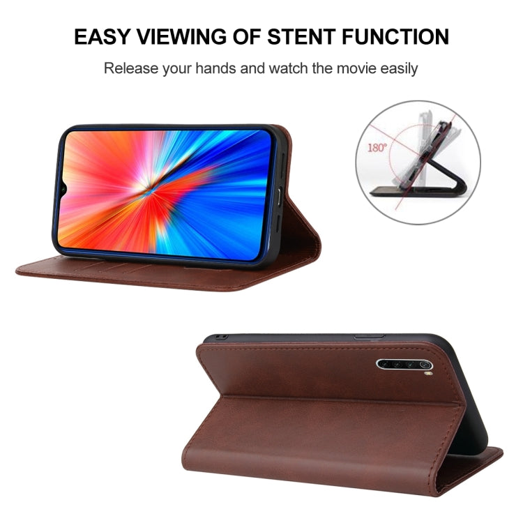 For Xiaomi Redmi Note 8 2021 Magnetic Closure Leather Phone Case