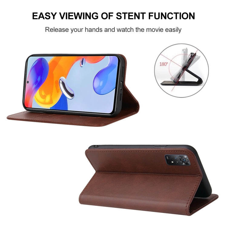 For Xiaomi Redmi Note 11 Pro 5G Magnetic Closure Leather Phone Case