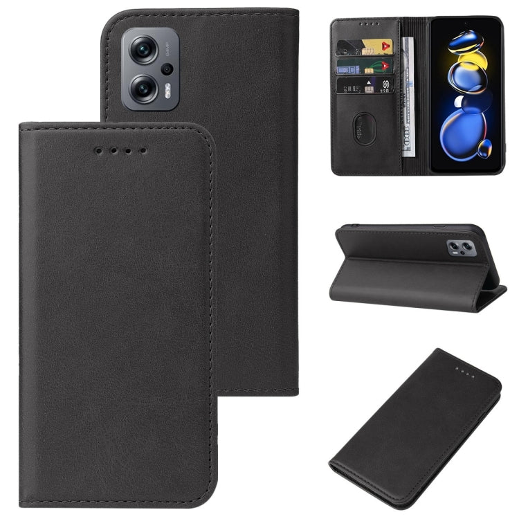 For Xiaomi Redmi Note 11T Pro+ Magnetic Closure Leather Phone Case