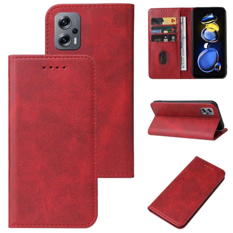 For Xiaomi Redmi Note 11T Pro+ Magnetic Closure Leather Phone Case