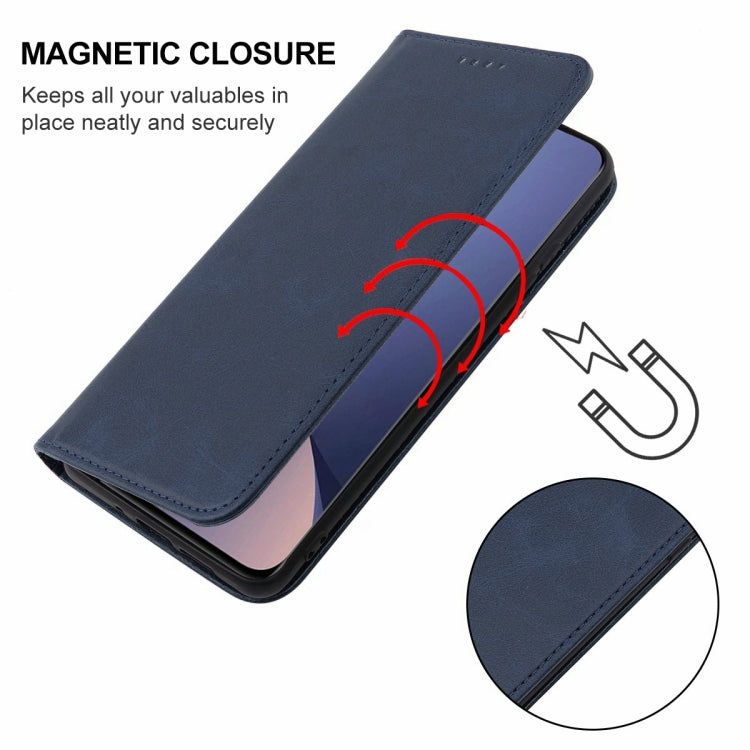 For Xiaomi 12 5G Magnetic Closure Leather Phone Case
