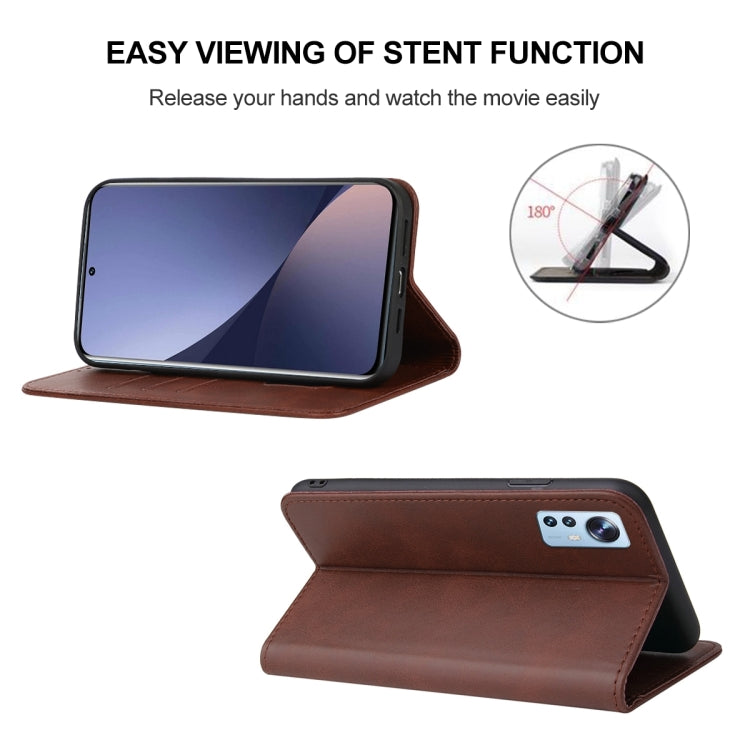 For Xiaomi 12 5G Magnetic Closure Leather Phone Case