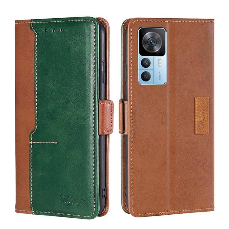 For Xiaomi Redmi K50 Ultra/Xiaomi 12T/Xiaomi 12T Pro Contrast Color Side Buckle Leather Phone Case