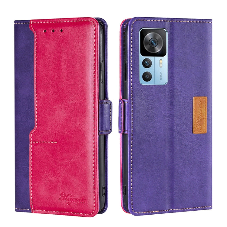 For Xiaomi Redmi K50 Ultra/Xiaomi 12T/Xiaomi 12T Pro Contrast Color Side Buckle Leather Phone Case