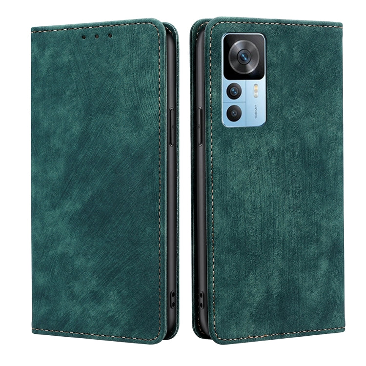 For Xiaomi Redmi K50 Ultra/Xiaomi 12T/Xiaomi 12T Pro RFID Anti-theft Brush Magnetic Leather Phone Case