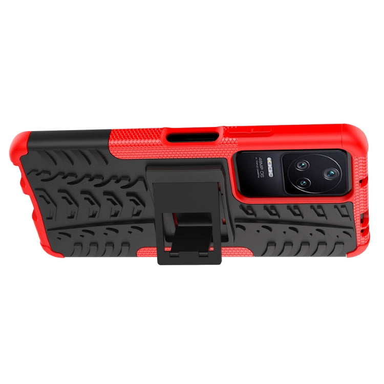 For Xiaomi Redmi K40S Tire Texture TPU + PC Phone Case with Holder