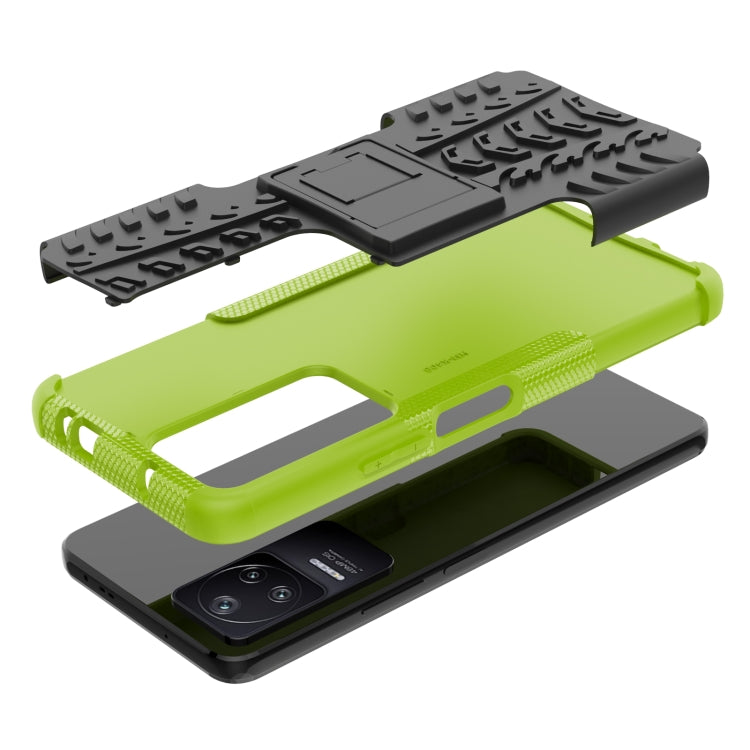 For Xiaomi Redmi K40S Tire Texture TPU + PC Phone Case with Holder