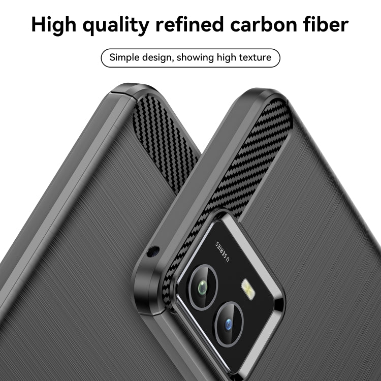 For vivo Y30 5G Brushed Texture Carbon Fiber Shockproof TPU Phone Case