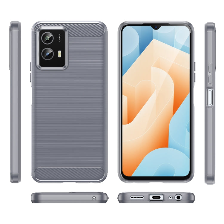 For vivo Y30 5G Brushed Texture Carbon Fiber Shockproof TPU Phone Case