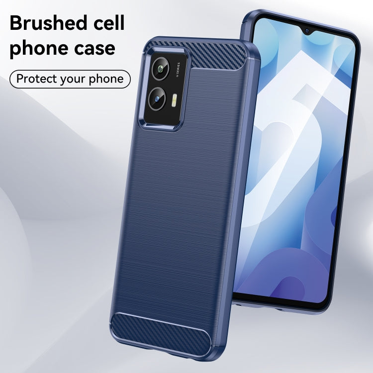 For vivo Y30 5G Brushed Texture Carbon Fiber Shockproof TPU Phone Case