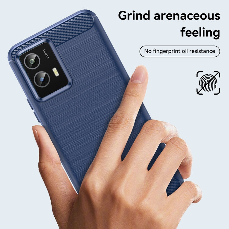 For vivo Y30 5G Brushed Texture Carbon Fiber Shockproof TPU Phone Case