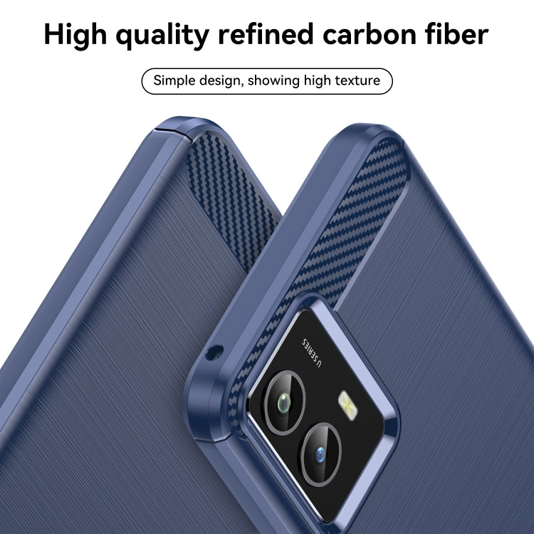 For vivo Y30 5G Brushed Texture Carbon Fiber Shockproof TPU Phone Case