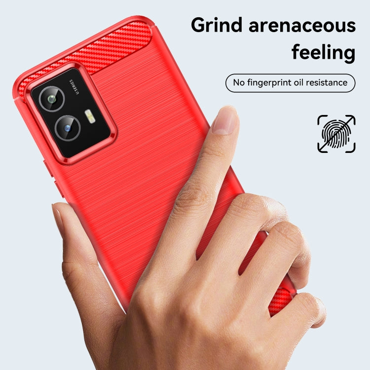 For vivo Y30 5G Brushed Texture Carbon Fiber Shockproof TPU Phone Case