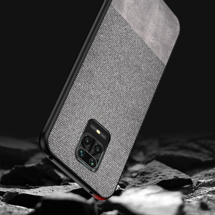 For Xiaomi Redmi Note 9 Pro Shockproof Splicing PU + Cloth Texture PC + TPU Protective Case