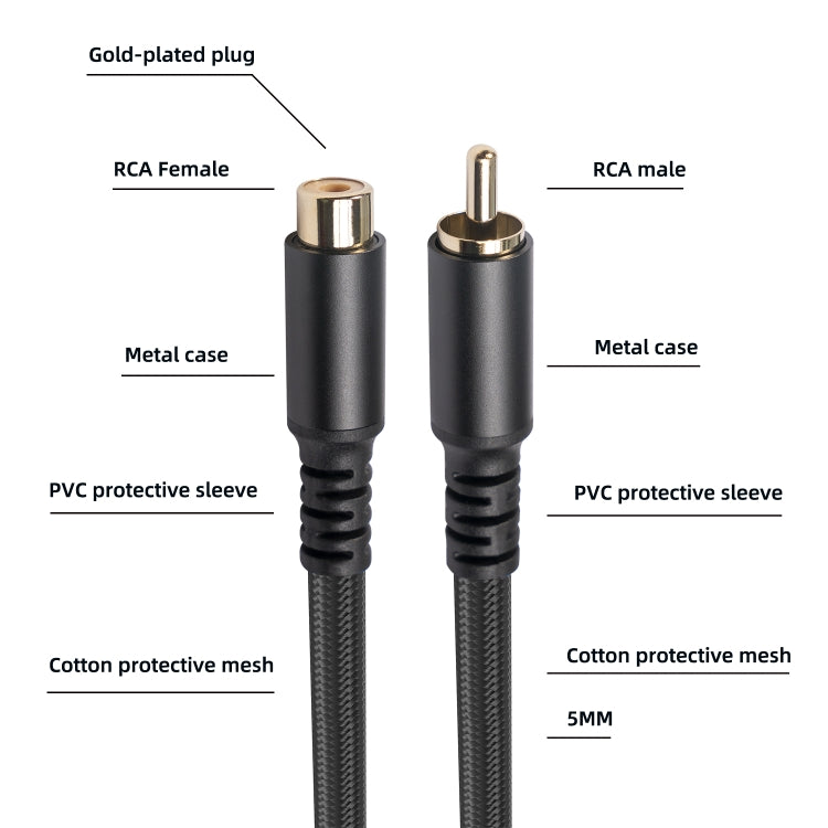 3709MF RCA Male to Female Audio & Video Extension Cable, Length:6m