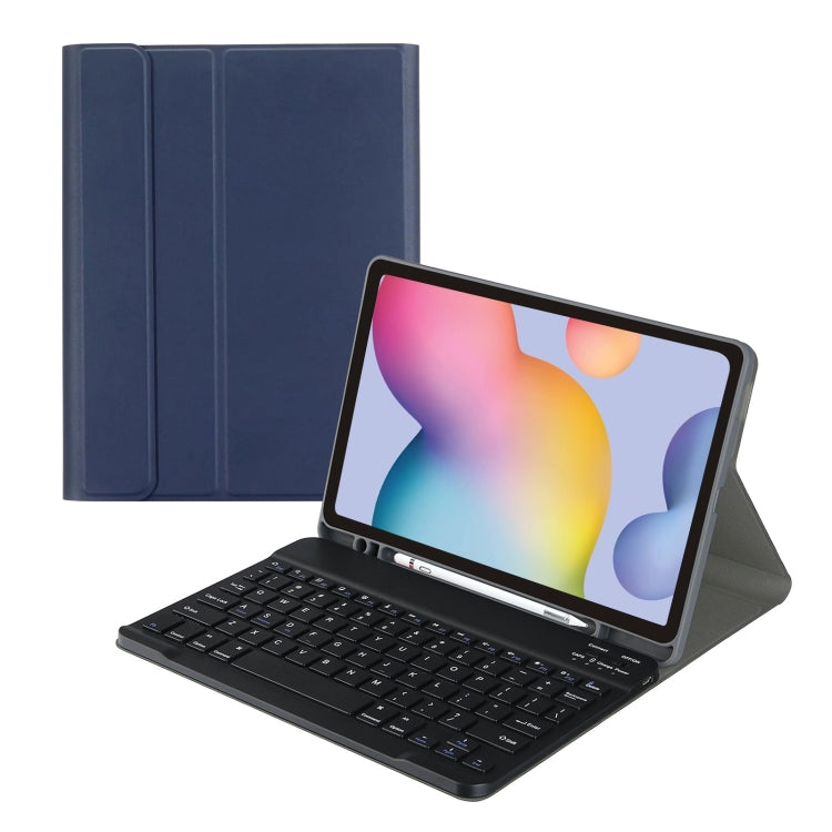 Square Cap Bluetooth Keyboard Leather Case with Pen Slot For Samsung Galaxy Tab S7