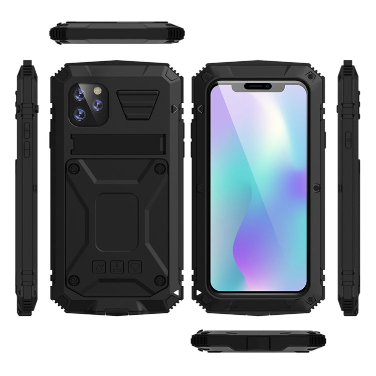 For iPhone 11 Pro Max Shockproof Waterproof Dust-proof Metal + Silicone Protective Case with Holder