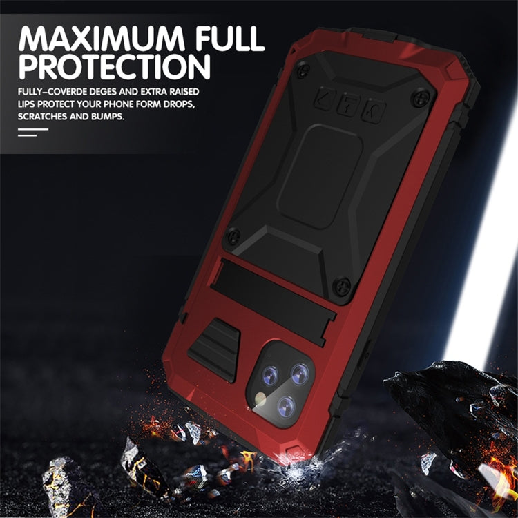 For iPhone 11 Pro Max Shockproof Waterproof Dust-proof Metal + Silicone Protective Case with Holder